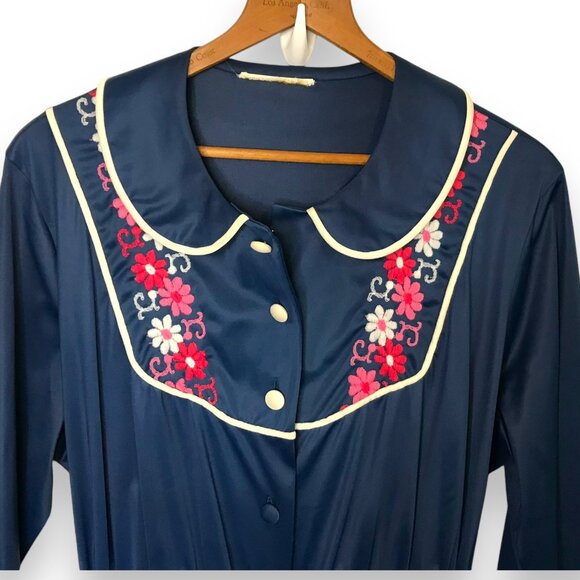 Vintage JC Penny Women's Original Retro Floral Polyester Sleepwear Robe - Picture 6 of 11